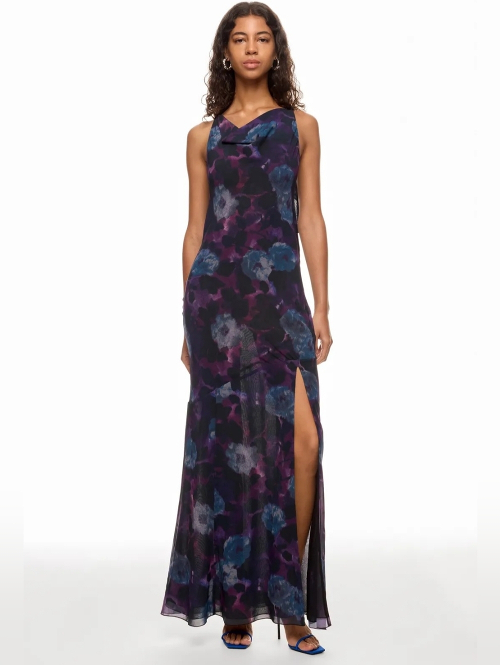 ROTATE BIRGER CHRISTENSEN CHIFFON MAXI RUFFLE DRESS SIZE XL MSRP $430